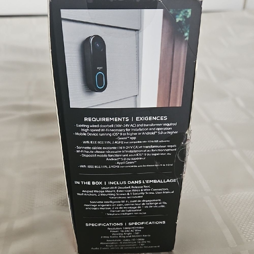 HOST PICK Geeni Doorpeek Smart Wi-Fi Doorbell - Black - Picture 11 of 16